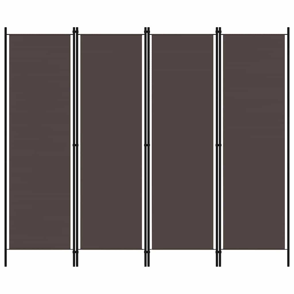 Room divider, 4-panel, brown, 200x180cm
