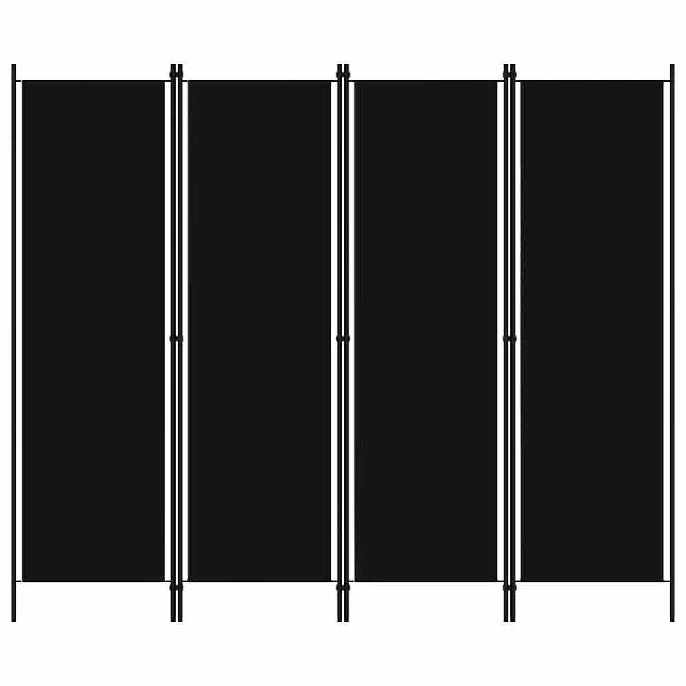 Telpas sadalītājs, 4 daļu, melns, 200x180 cm