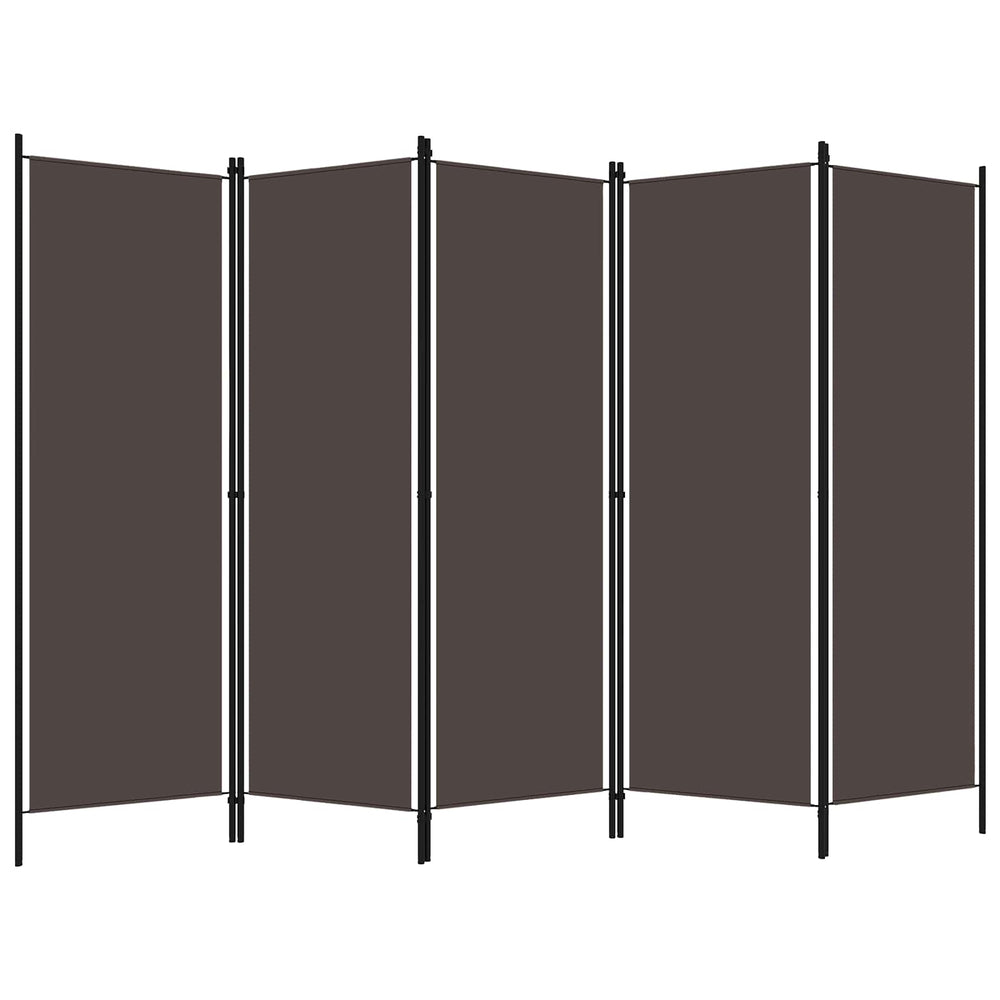 Istabas nodalītājs, 5 daļas, brūns, 250x180cm