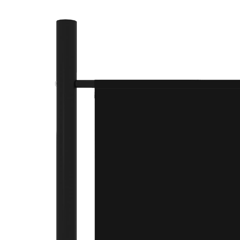 Room divider, 5-panel, black, 250x180cm