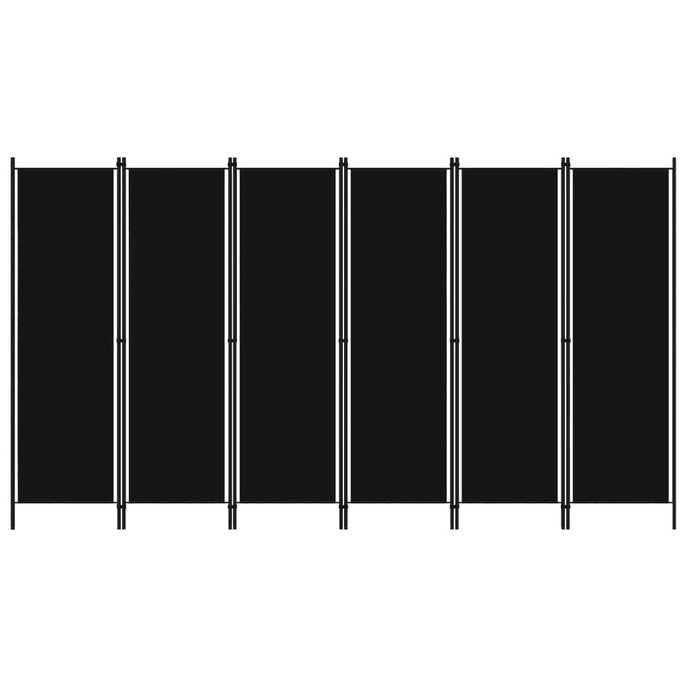 Istabas sadalītājs, 6 daļas, melns, 300x180cm