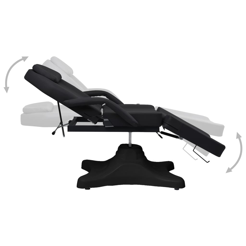 Massage table, black, 180x62x(86.5-118)cm