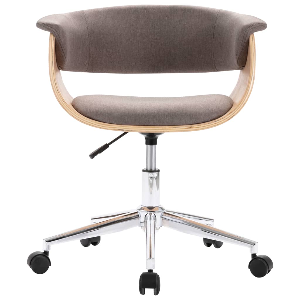 Swivel dining chairs, 4 pcs, taupe fabric