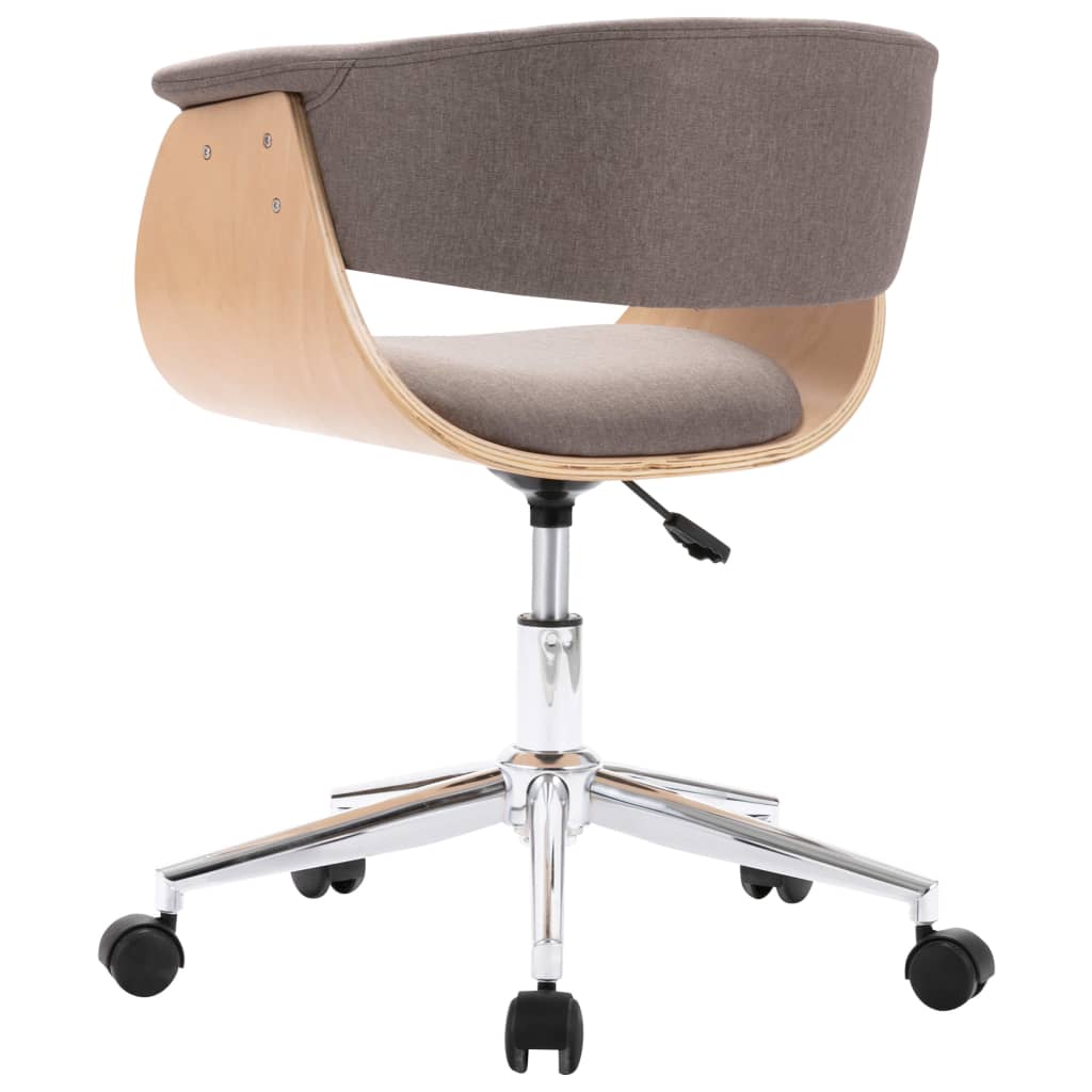 Swivel dining chairs, 4 pcs, taupe fabric