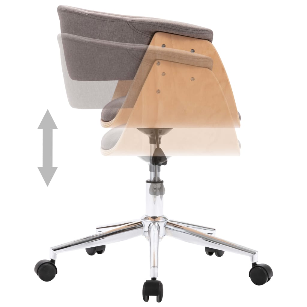 Swivel dining chairs, 4 pcs, taupe fabric