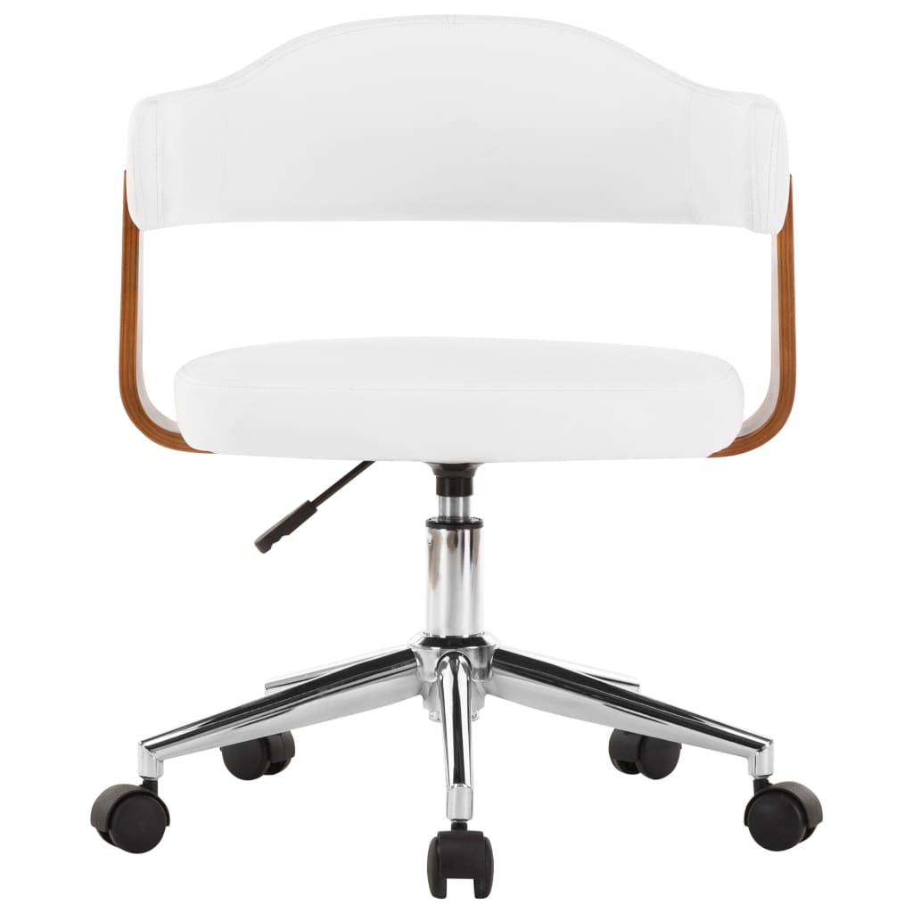 Dining chairs, 4 pcs, white, bentwood and faux leather