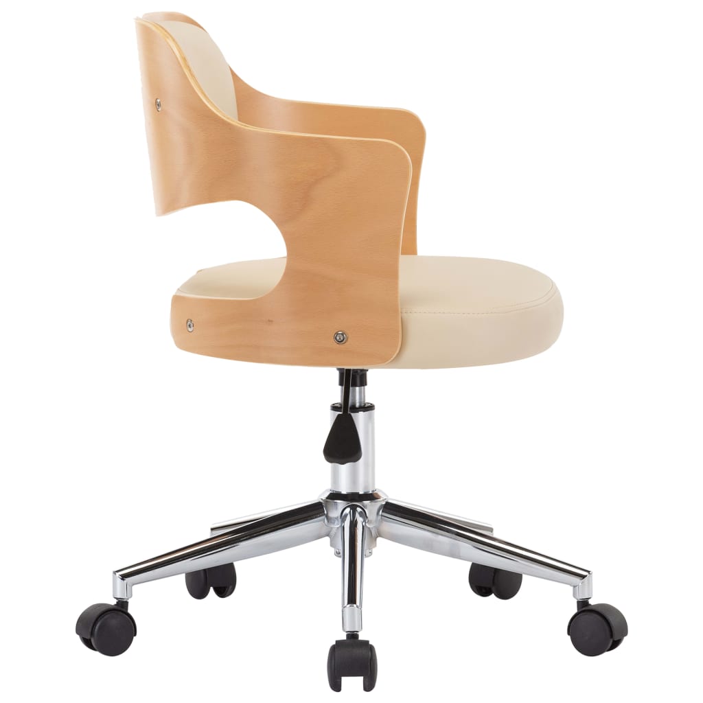 Dining Chairs, 4 pcs, Cream, Bentwood/Faux Leather