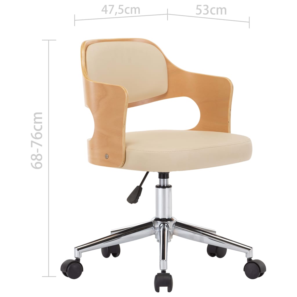 Dining Chairs, 4 pcs, Cream, Bentwood/Faux Leather