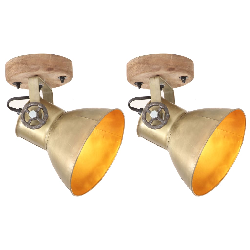 Wall/ceiling lights, 2 pcs, brass, 20x25cm, E27