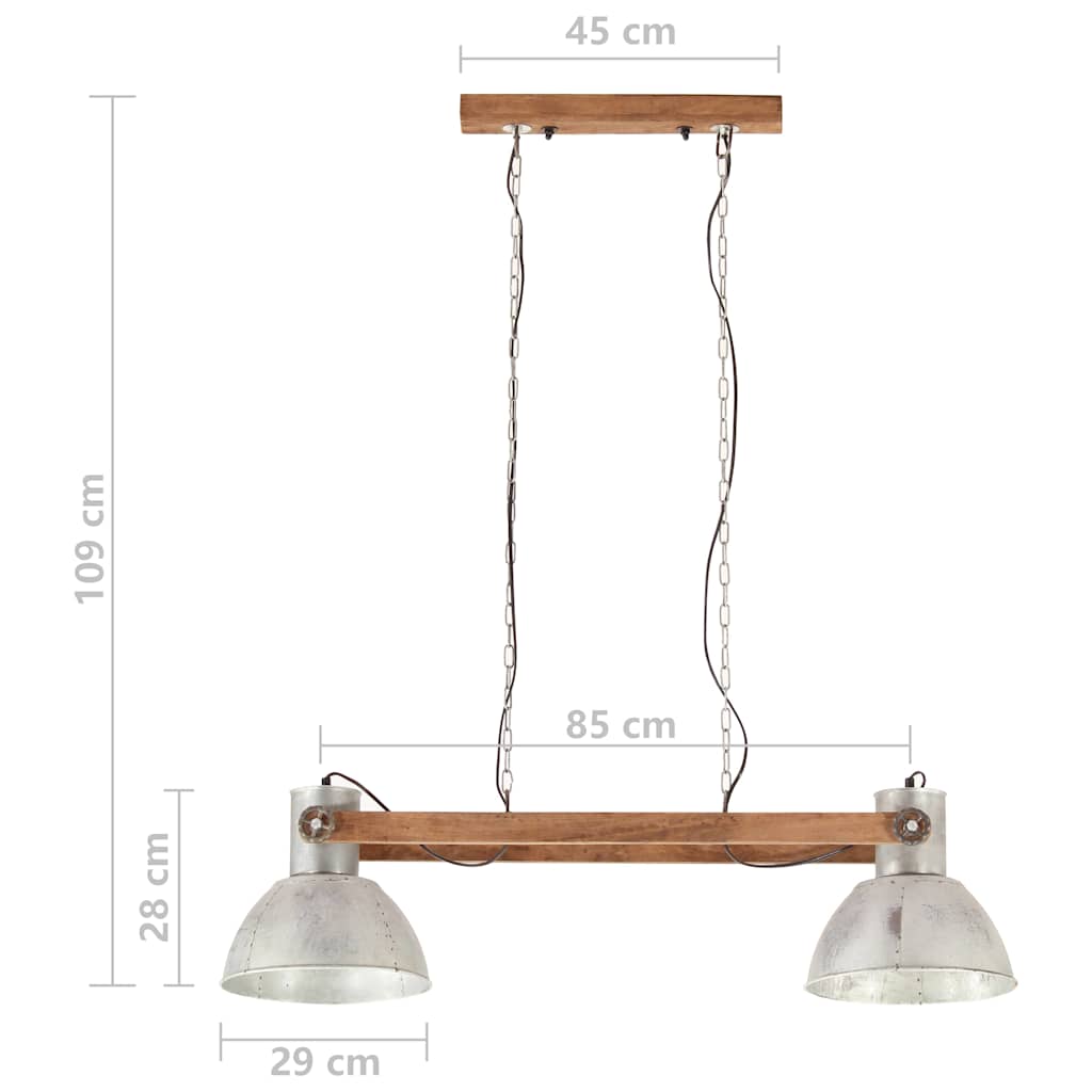 Pakabinamas šviestuvas, sidabrinis, 109cm, 25W, E27