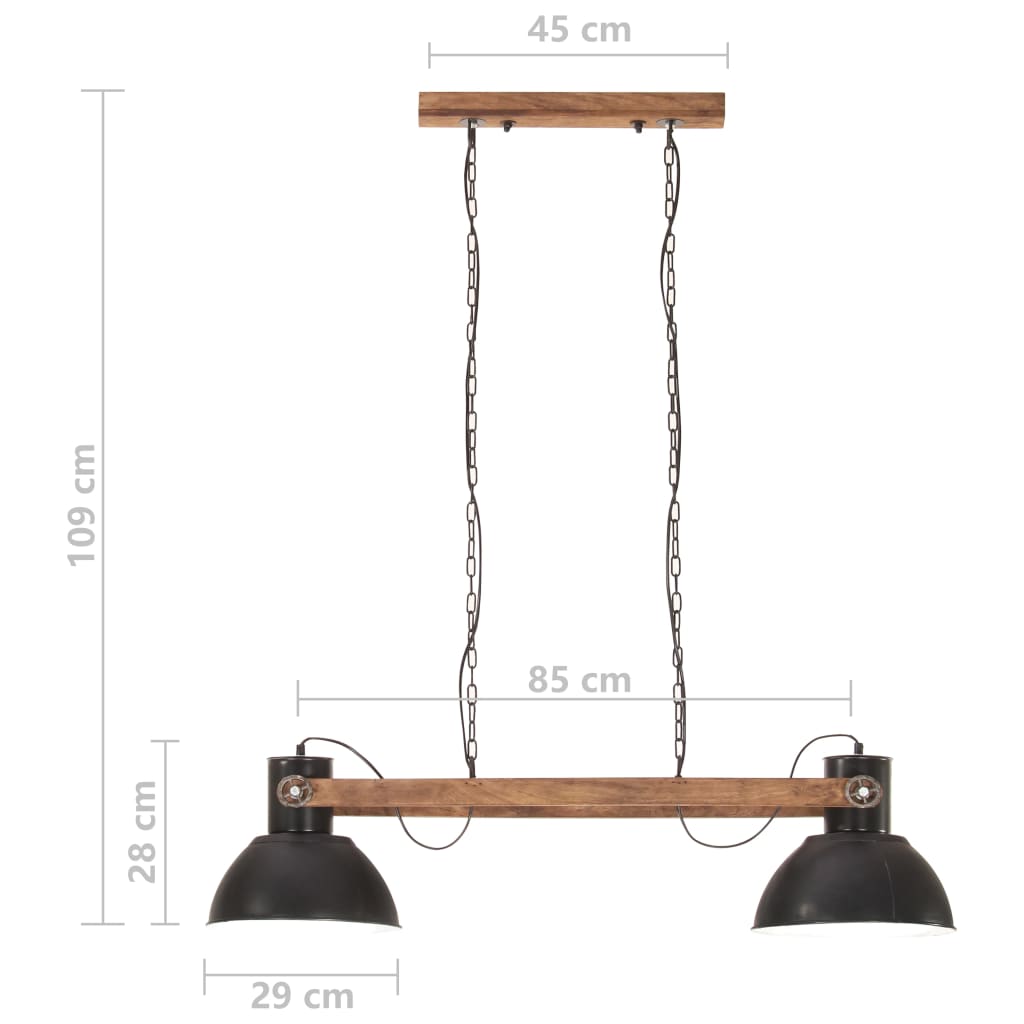 Piekaramā lampa, pilnīgi melna, 109cm, 25W, E27