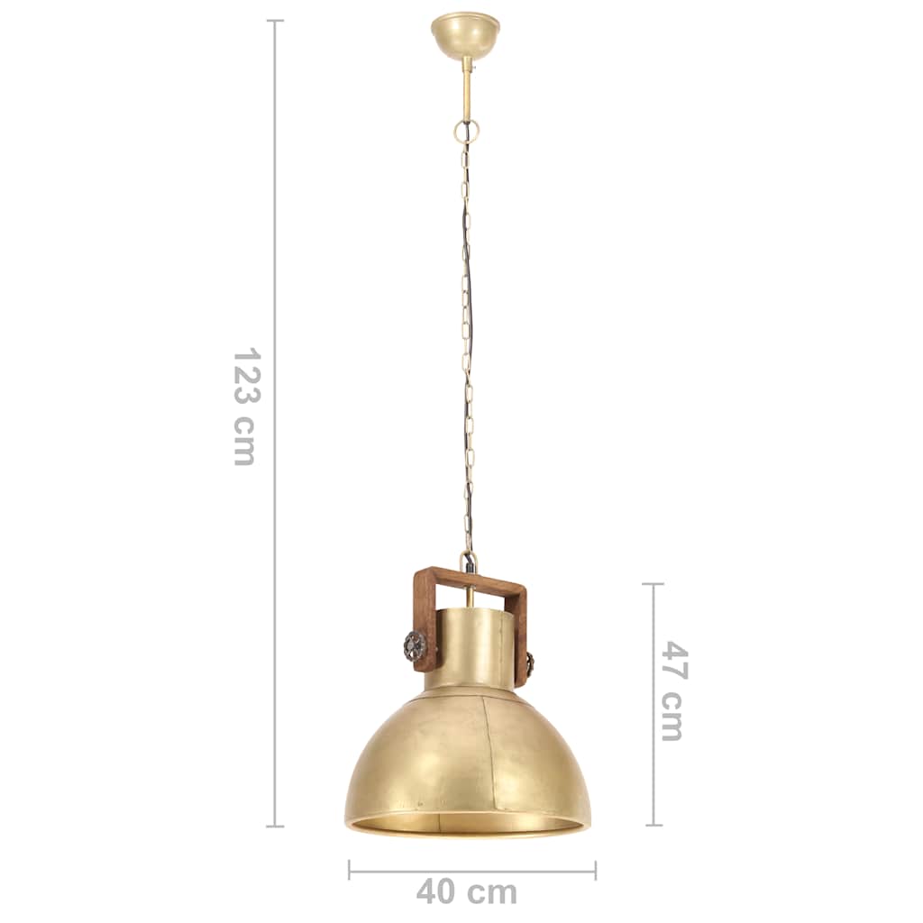 Pendant lamp, brass, 40cm, 25W, round, E27