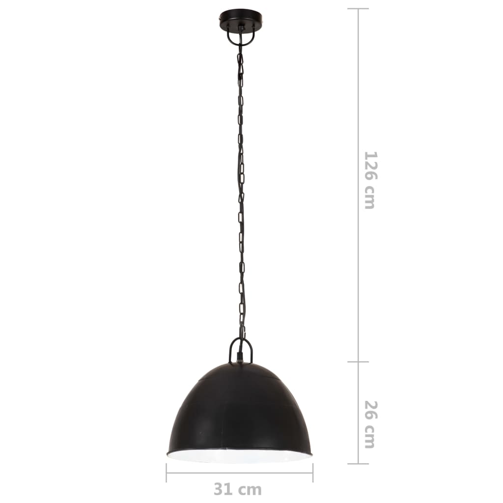 Piekaramais gaismeklis, melns, 31 cm, 25 W, apaļš, E27