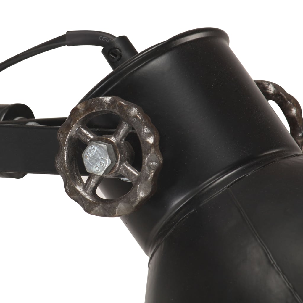 Floor lamp with 2 lampshades, black, cast iron, E27