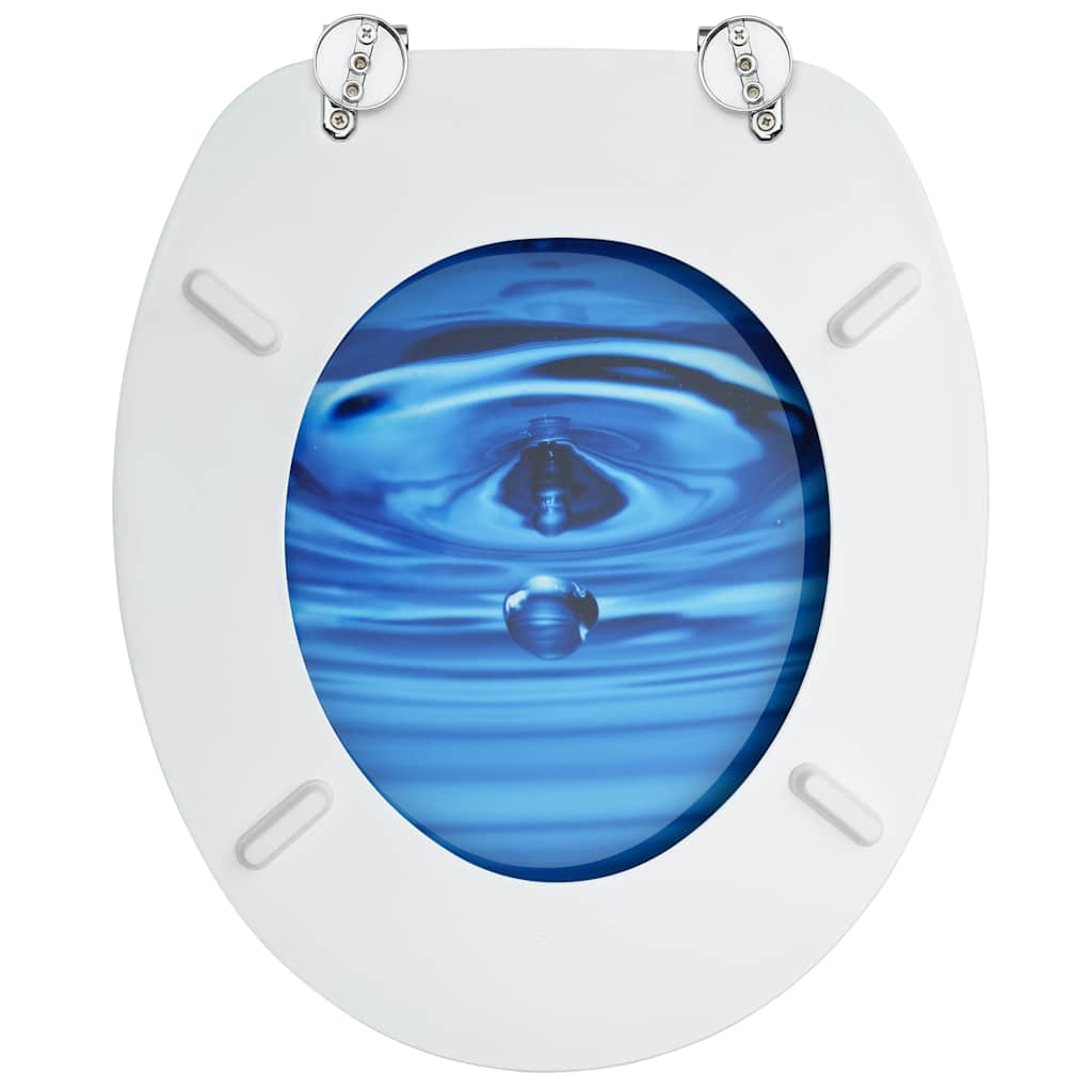 Toilet seat with lid, MDF, with blue drop