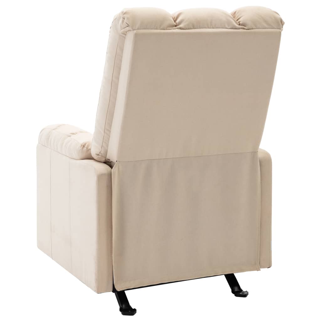 Reclining massage chair, cream, fabric