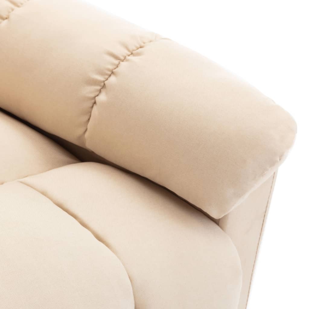 Reclining massage chair, cream, fabric