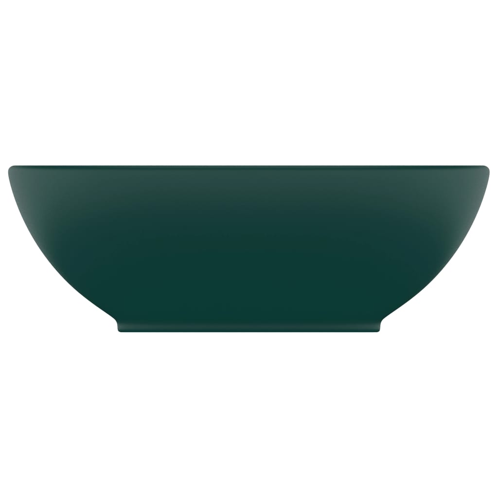 Luxury basin, matte green, 40x33cm, ceramic, oval