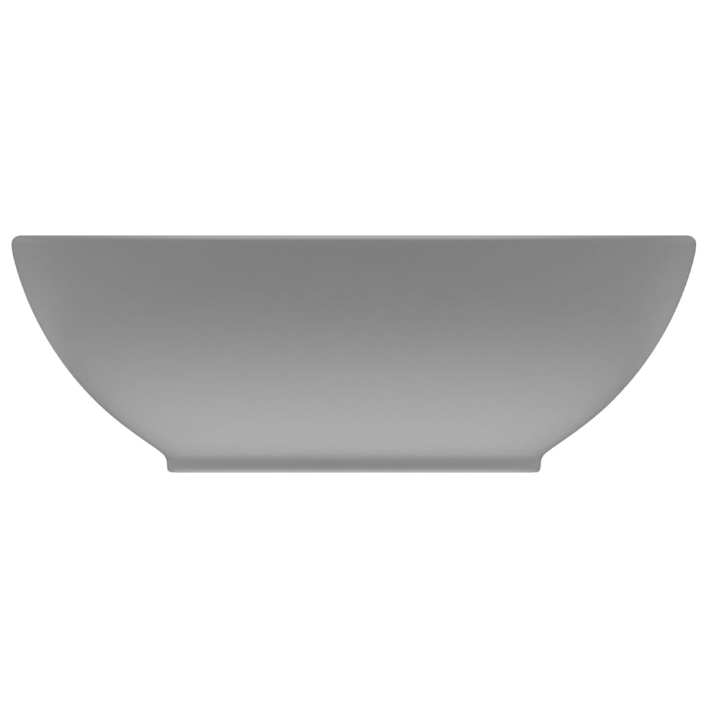 Luxury washbasin, matte grey, 40x33cm, ceramic, oval