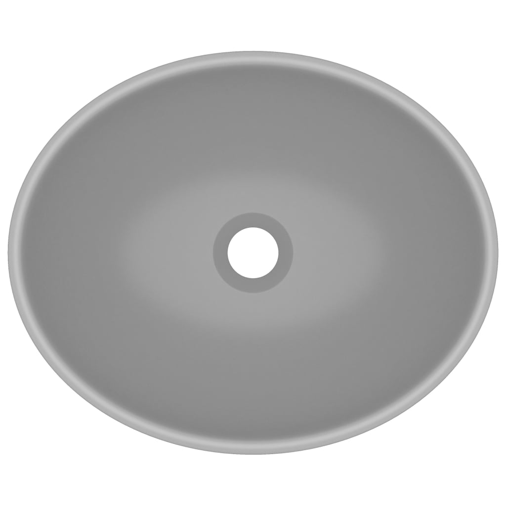 Luxury washbasin, matte grey, 40x33cm, ceramic, oval