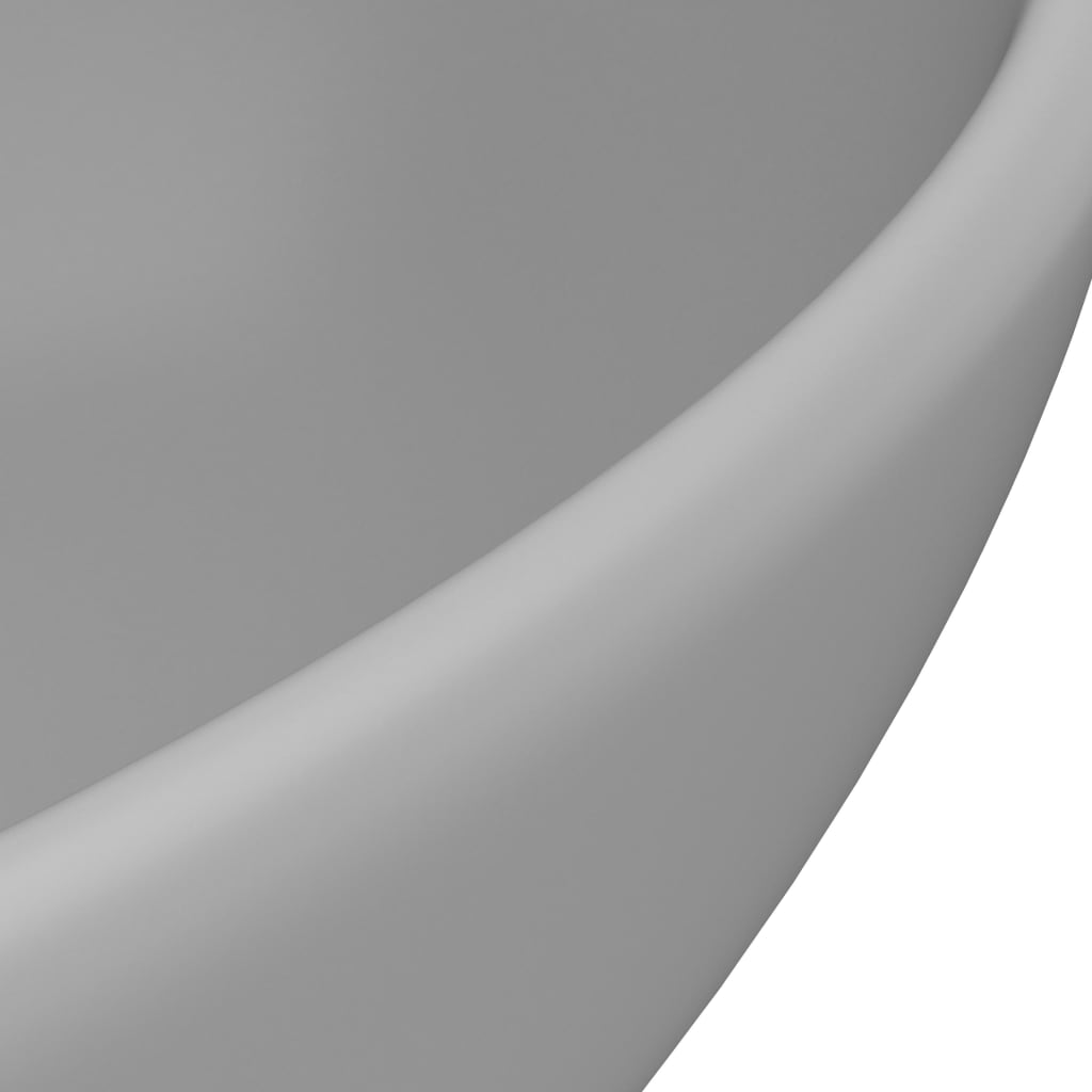 Luxury washbasin, matte grey, 40x33cm, ceramic, oval