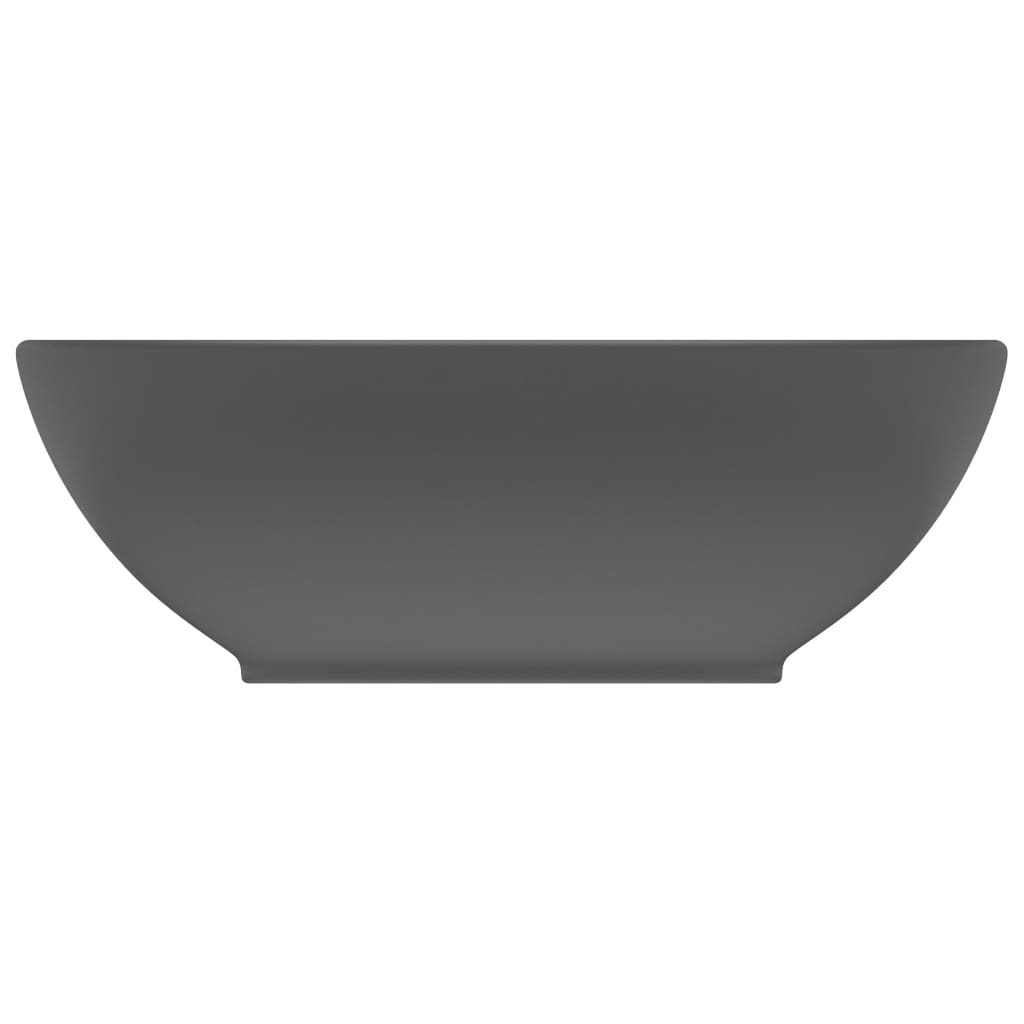 Luxury washbasin, matte grey, 40x33cm, ceramic, oval