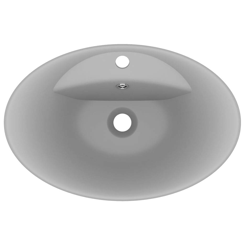 Luxury washbasin, matt grey, 58.5x39cm, ceramic