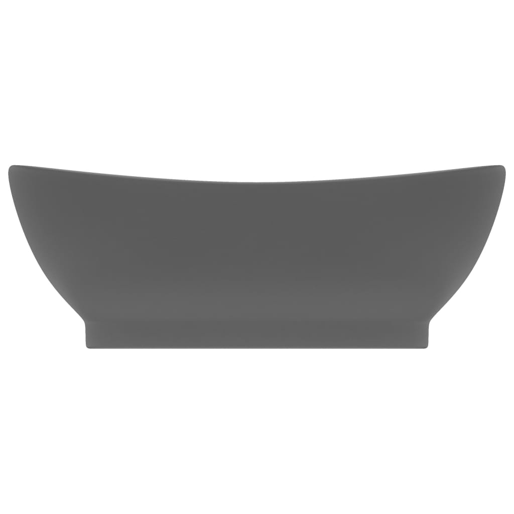 Luxury washbasin, matt grey, 58.5x39cm, ceramic