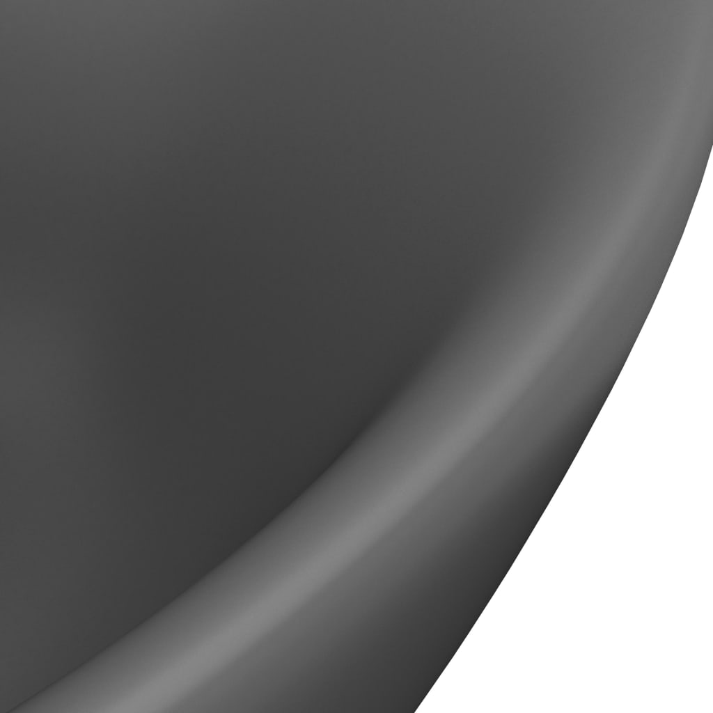 Luxury washbasin, matt grey, 58.5x39cm, ceramic