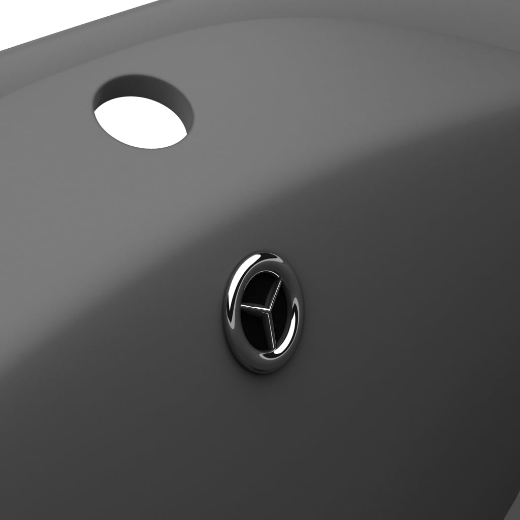 Luxury washbasin, matt grey, 58.5x39cm, ceramic