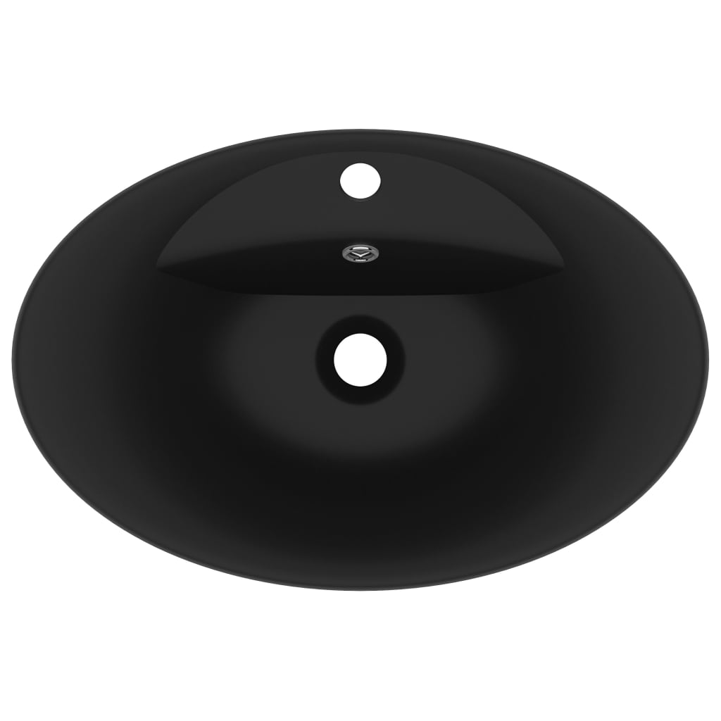 Luxury basin, matt black, 58.5x39cm, ceramic