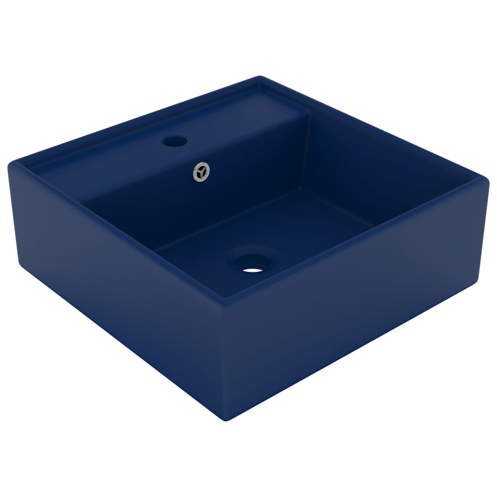 Luxury basin, matt blue, 41x41cm, ceramic