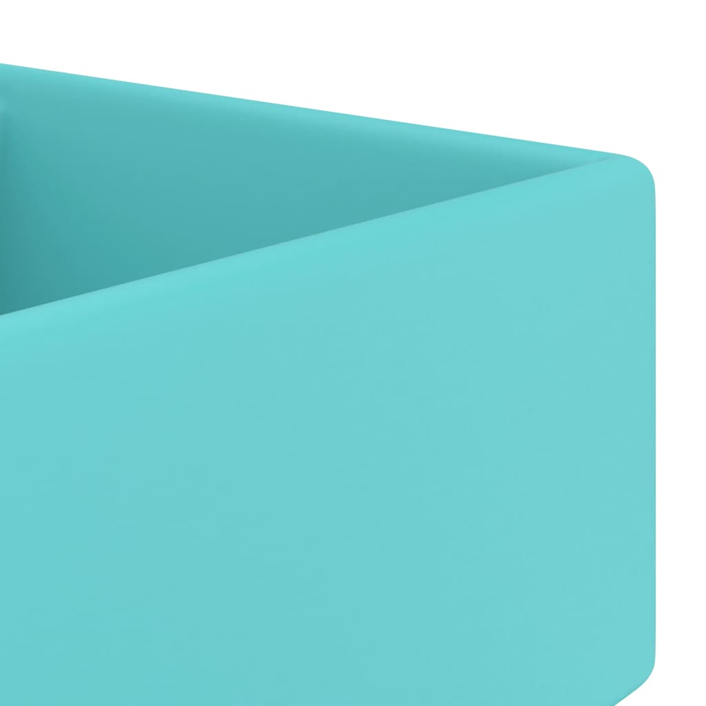 Luxury washbasin, matt green, 41x41cm, ceramic