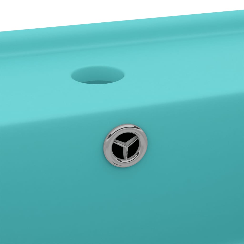 Luxury washbasin, matt green, 41x41cm, ceramic