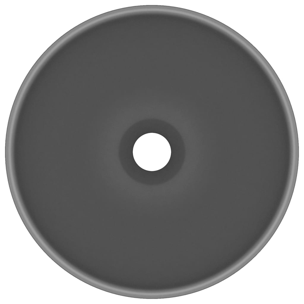 Luxury washbasin, matte grey, 32.5x14cm, ceramic