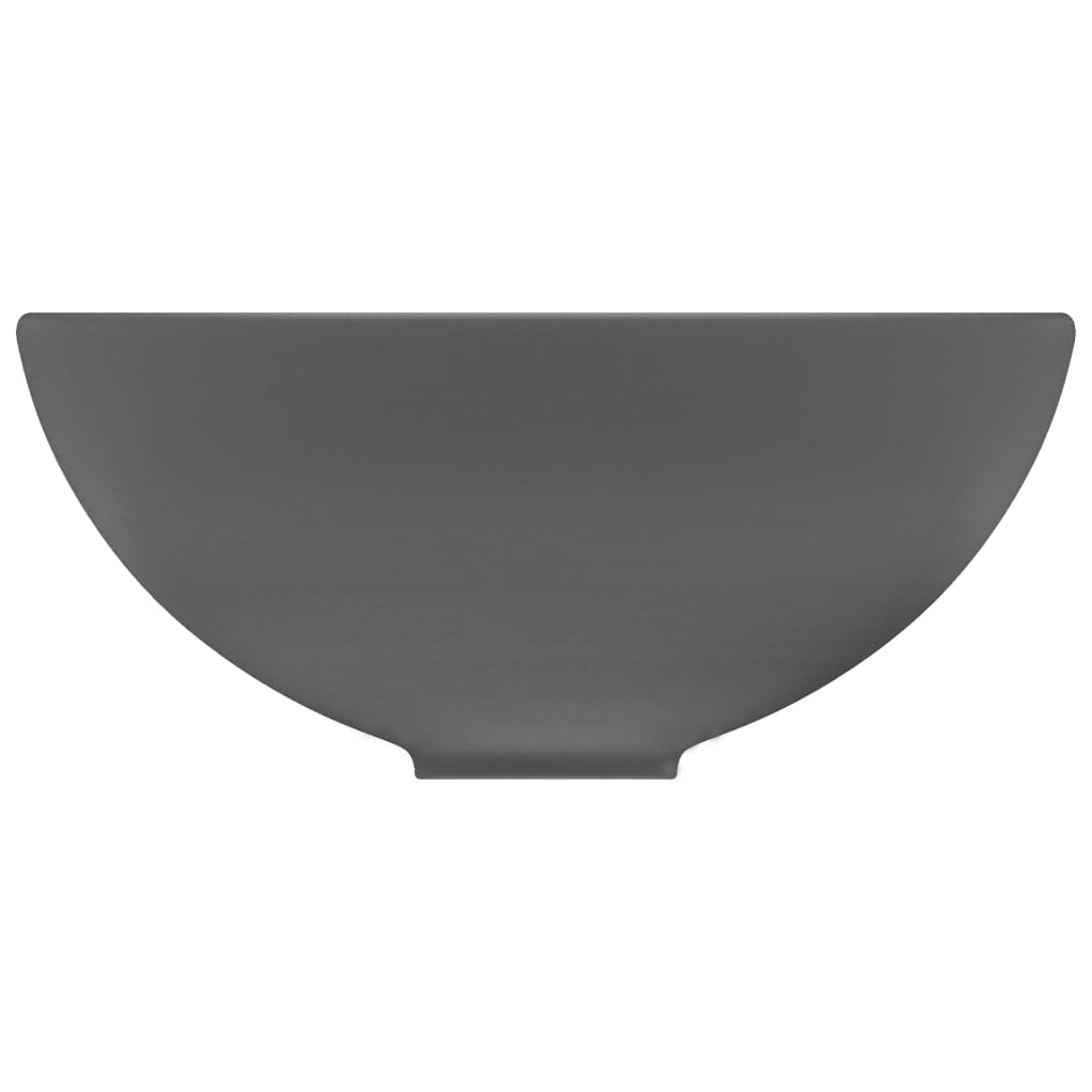 Luxury washbasin, matte grey, 32.5x14cm, ceramic