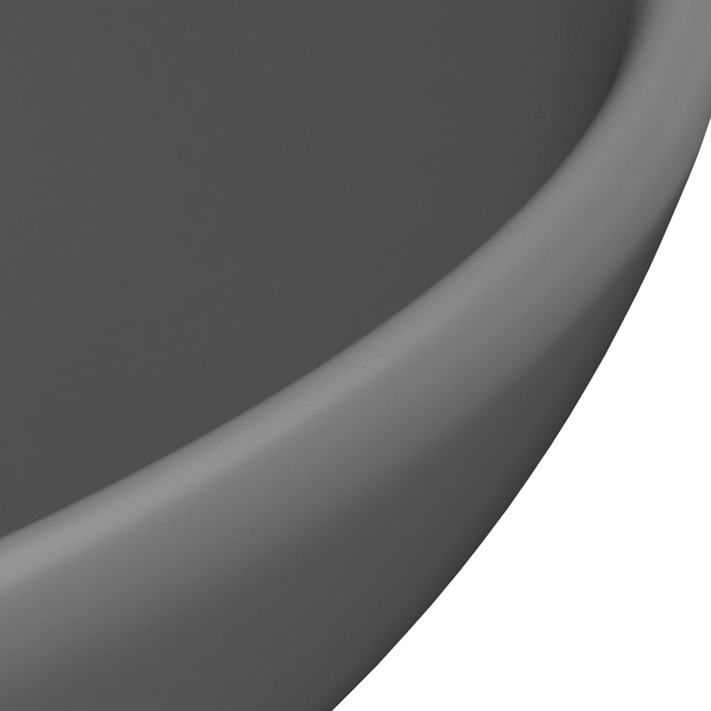Luxury washbasin, matte grey, 32.5x14cm, ceramic