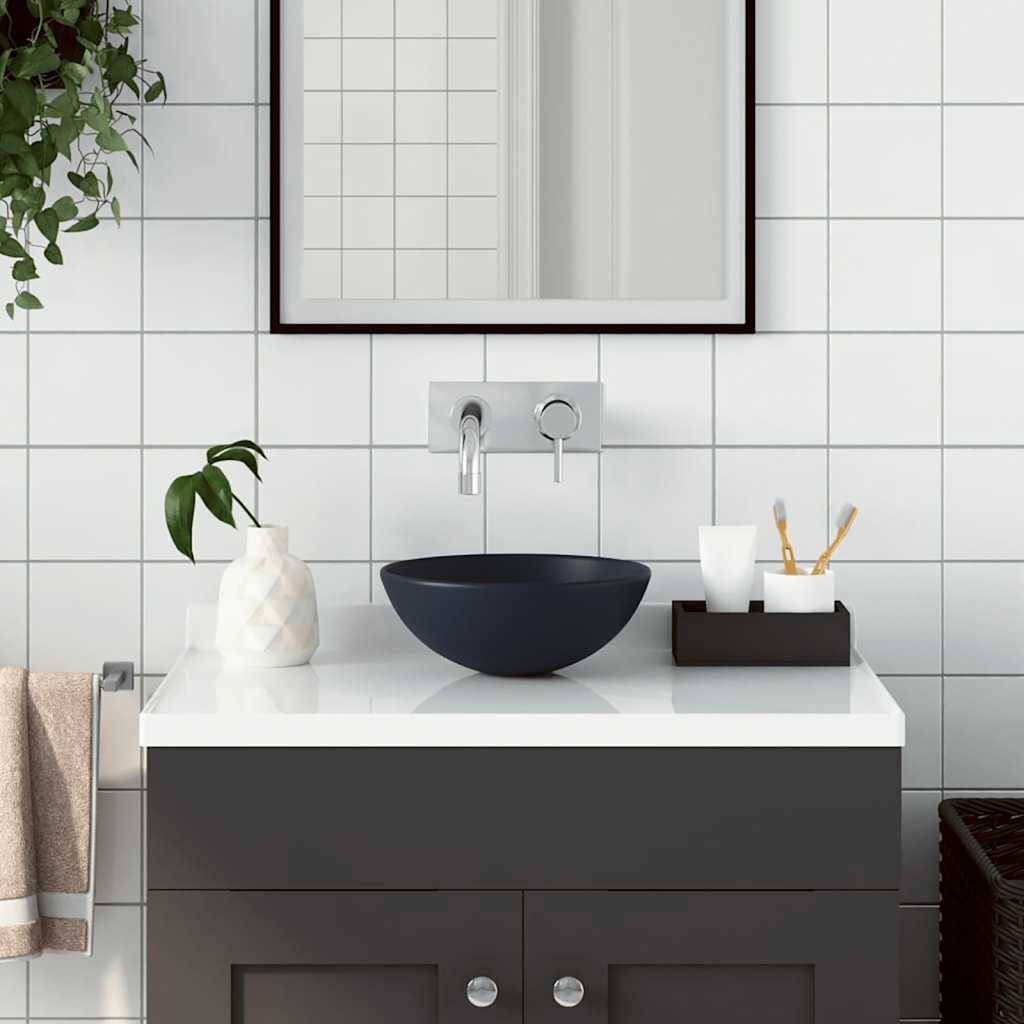 Bathroom sink, dark blue, ceramic