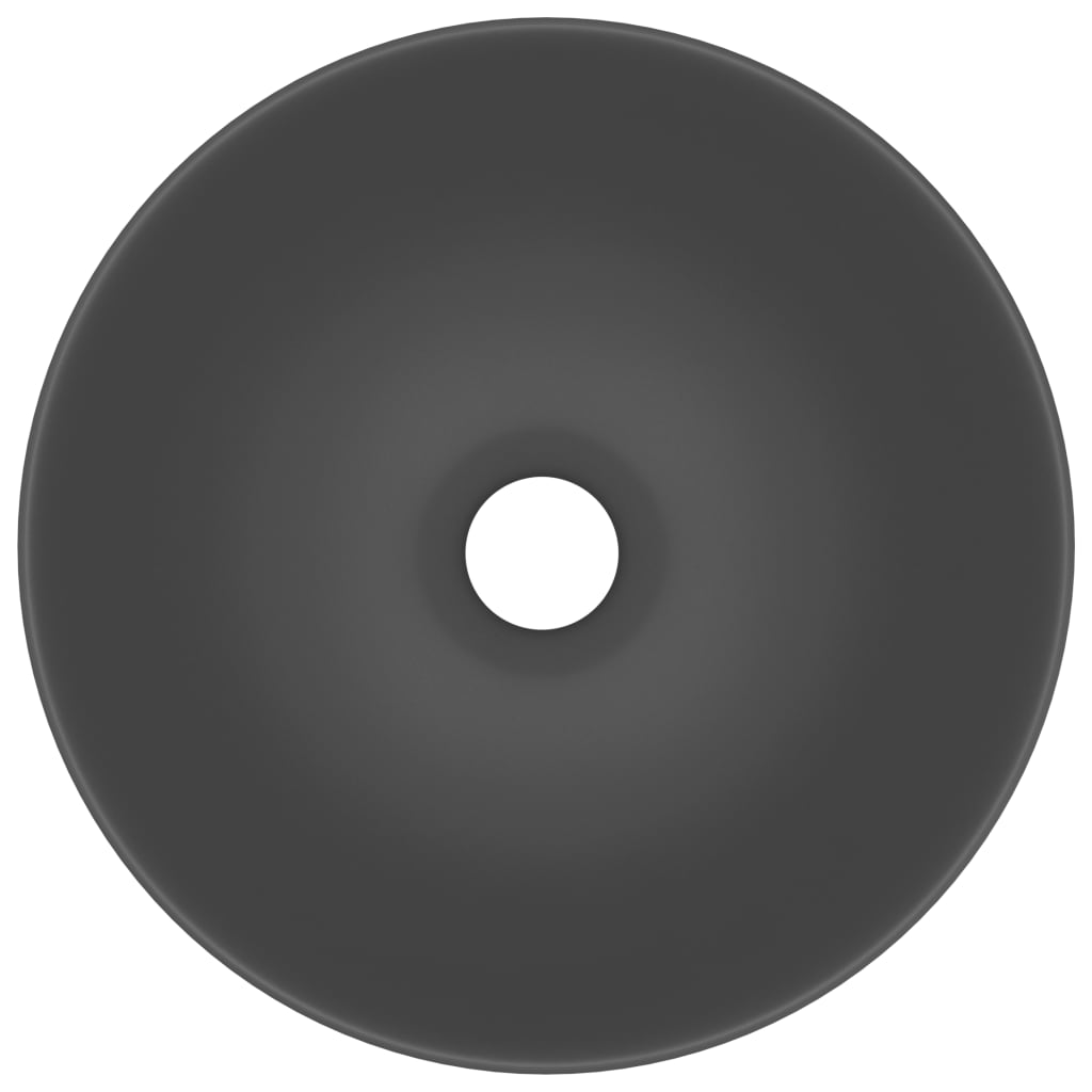 Vonios kambario praustuvas, tamsiai pilkas, keramika, apskritas
