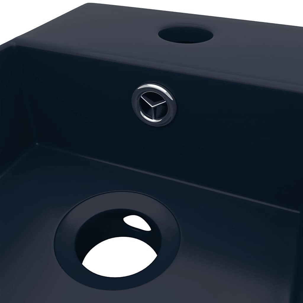 Bathroom sink, matte blue, ceramic