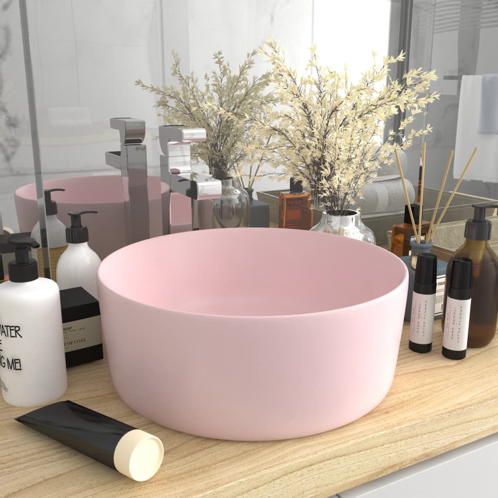 Luxury basin, matt pink, 40x15cm, ceramic