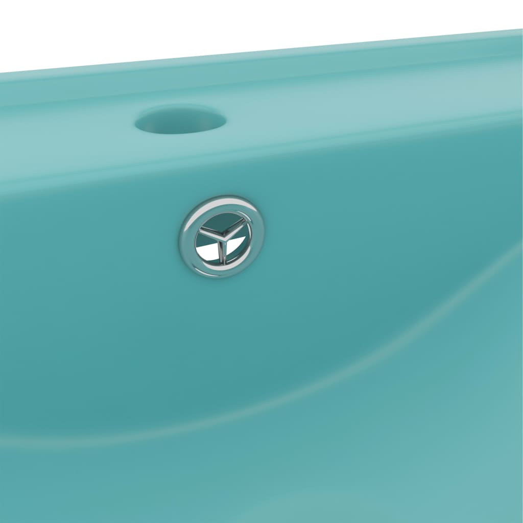 Luxury washbasin, matte green, 60x46cm, ceramic
