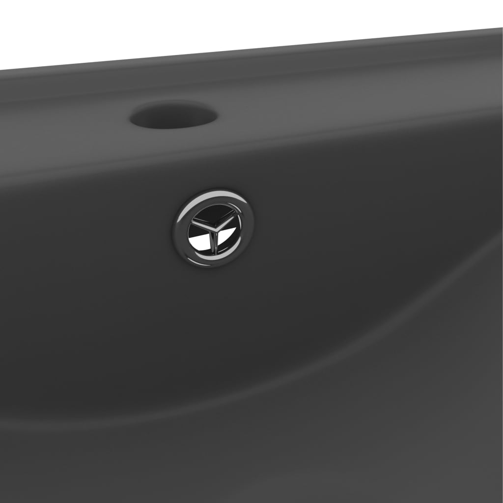 Luxury washbasin, matt grey, 60x46cm, ceramic