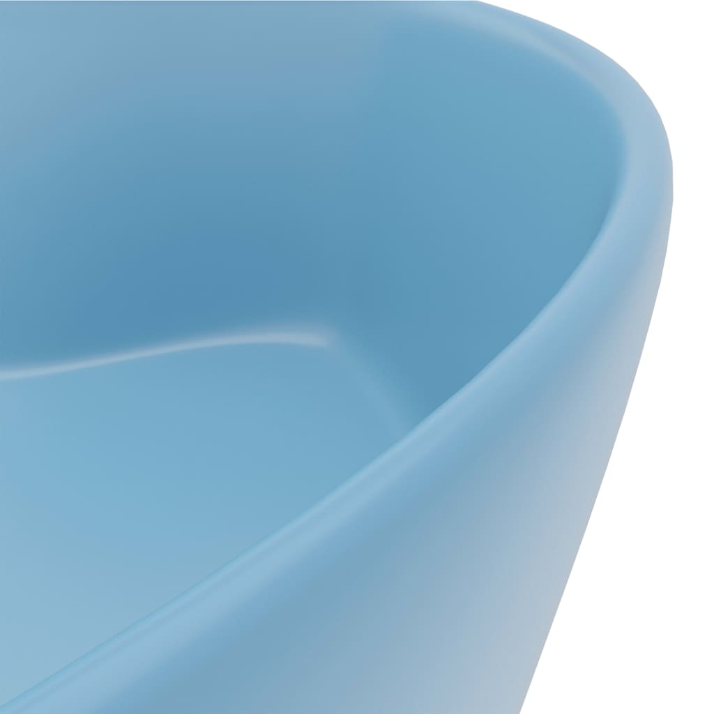 Luxury washbasin, matt blue, 36x13cm, ceramic