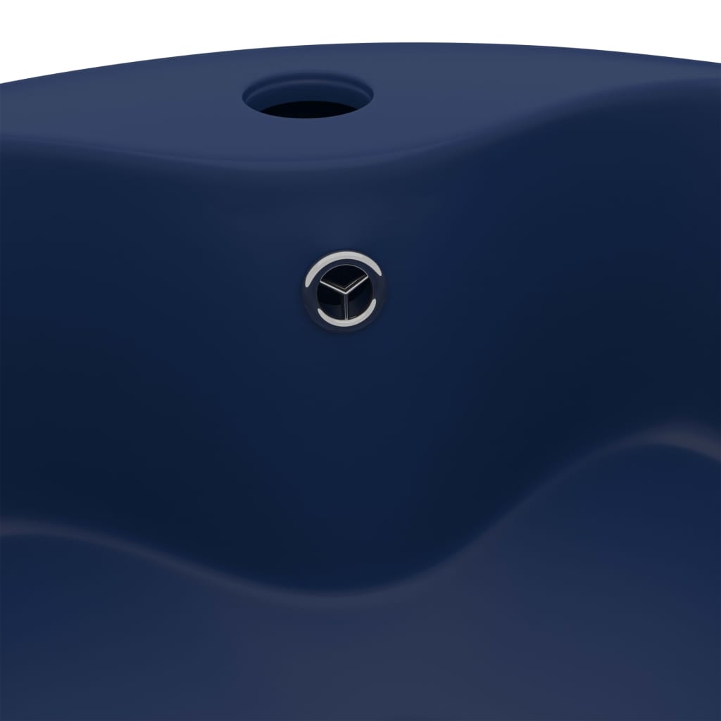 Luxury washbasin, matt blue, 36x13cm, ceramic