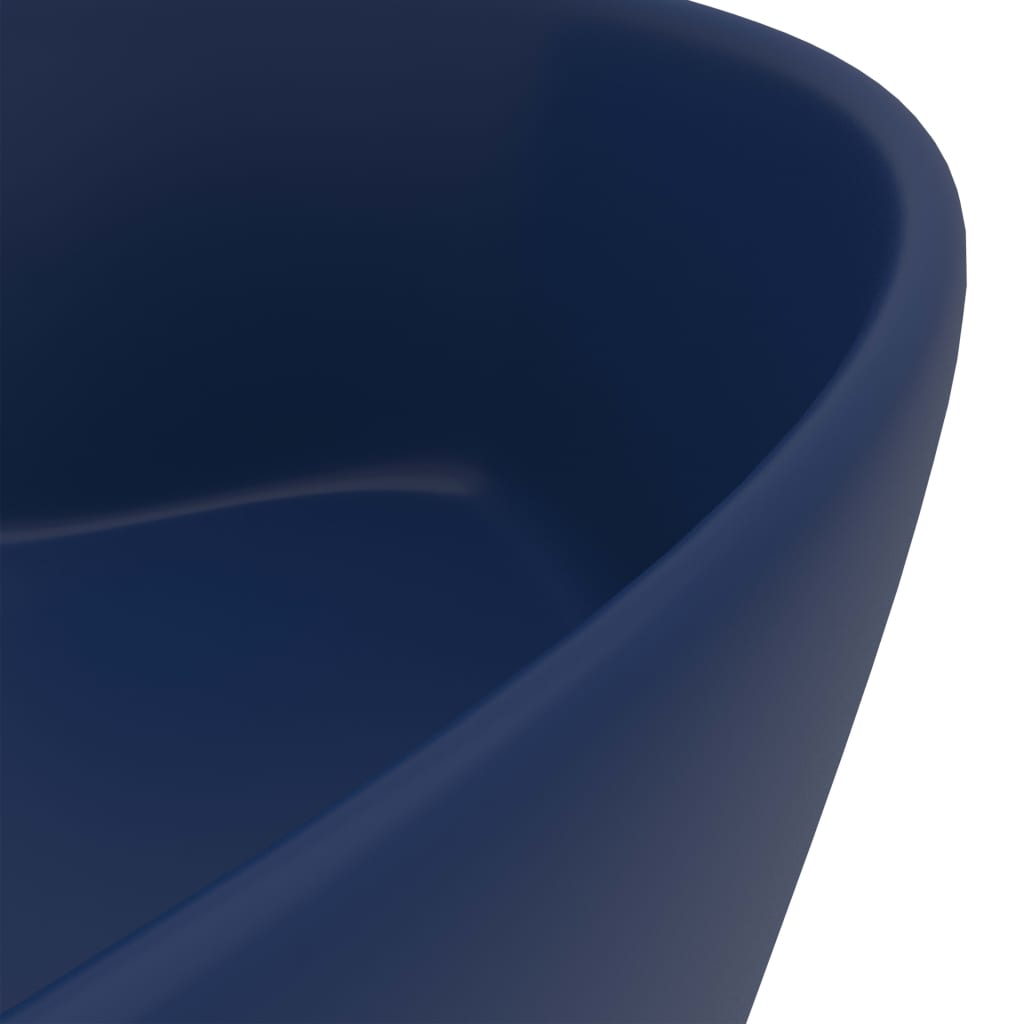 Luxury washbasin, matt blue, 36x13cm, ceramic