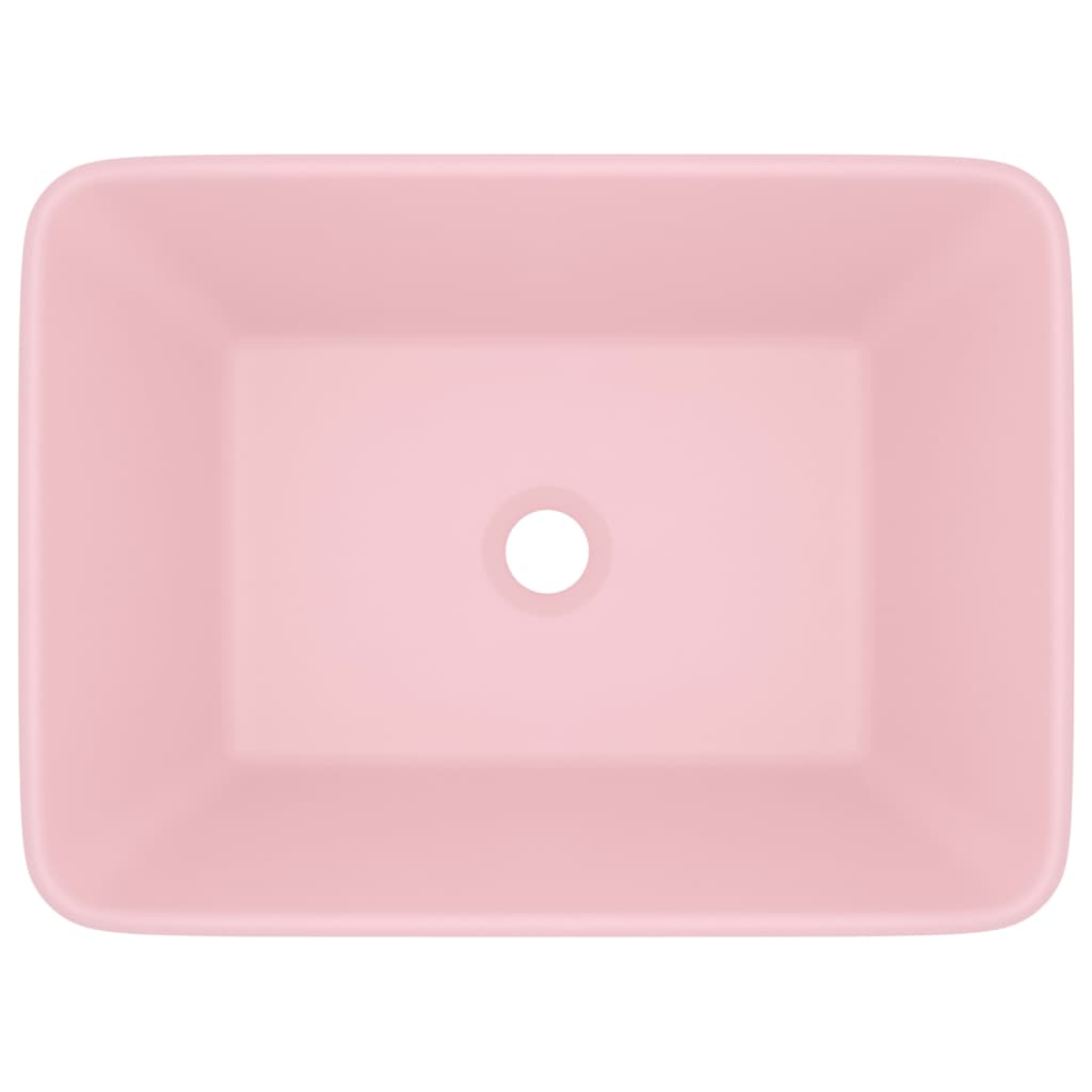 Luxury washbasin, matt pink, 41x30x12cm, ceramic