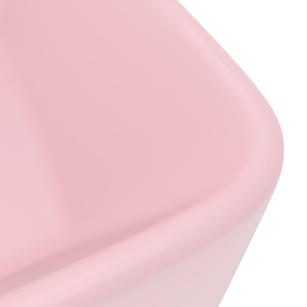 Luxury washbasin, matt pink, 41x30x12cm, ceramic