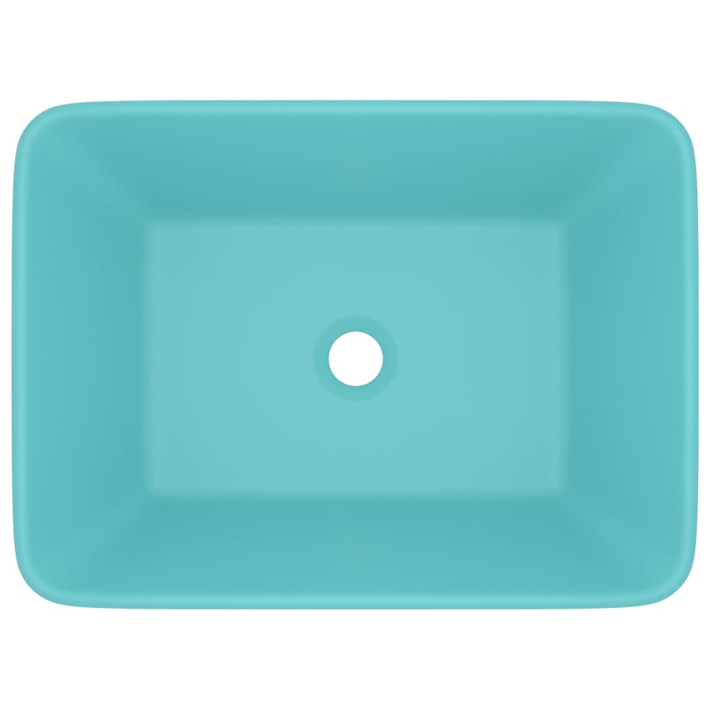 Luxury washbasin, matt green, 41x30x12cm, ceramic