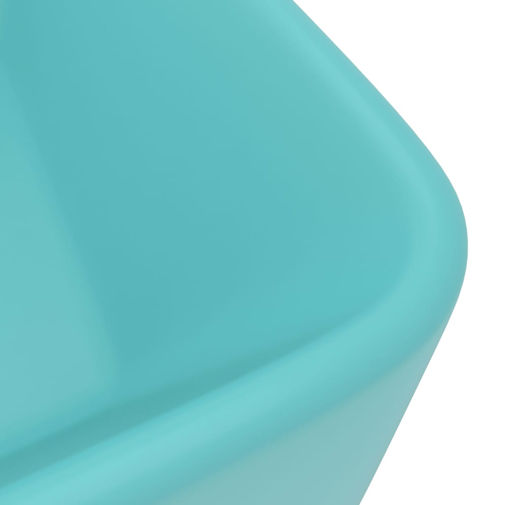 Luxury washbasin, matt green, 41x30x12cm, ceramic